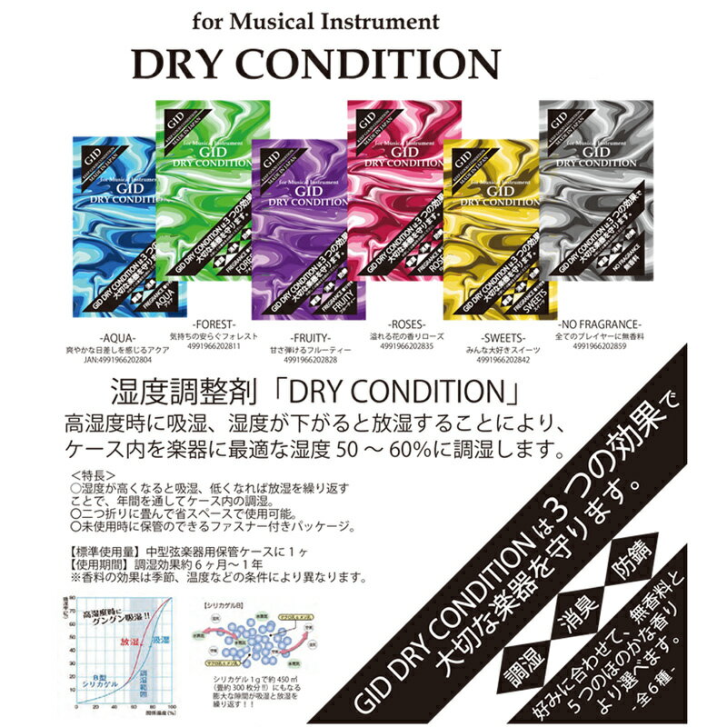 楽器用湿度調整剤ドライコンディションフルーティー大切な楽器をサビや湿気から守る調湿剤GIDDRYCONDITIONFRUITY
