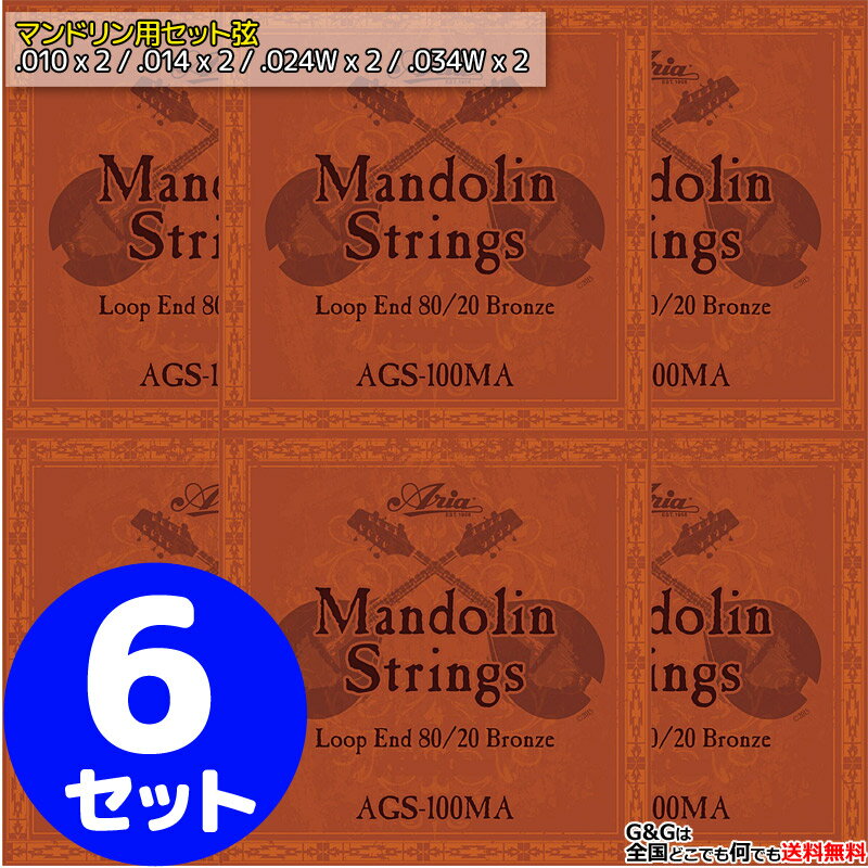 Mandolin Strings マンドリン用 80/20ブロンズワウンド弦。ループエンド仕様。 .010 x 2 / .014 x 2 / .024W x 2 / .034W x 2