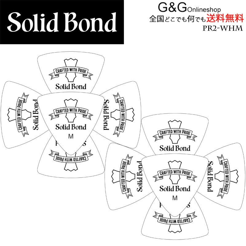 Solid Bond Triangle Pick2 White Medium PR2-WHM ソリッドボンド ピック トライアングル ブラック ヘビー×10枚