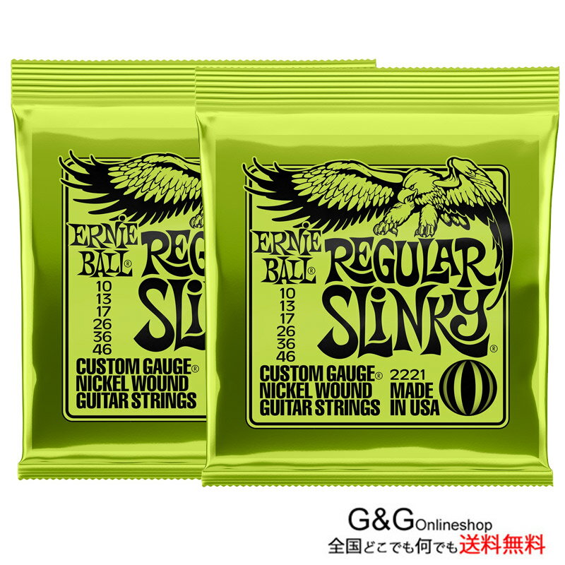 ERNIE BALL アーニーボール #2221×2セット REGULAR SLINKY／ 定番エレキギター弦 セット弦 ／ スリンキーシリーズ・レギュラースリンキー 