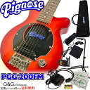 アンプ内蔵コンパクトなエレキギター フレイムトップ仕様 超オトクな11点セット！／Pignose PGG-200FM SR See-through Red:シースルーレッド ＋小物10点/PGG200：-as-p5