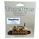 【ポイント10倍！4月29日まで】Tone Pros ブリッジ T3BP-G ゴールド Tone Pros Standard Tuneomatic small posts, notched saddles チューンオーマチックブリッジ