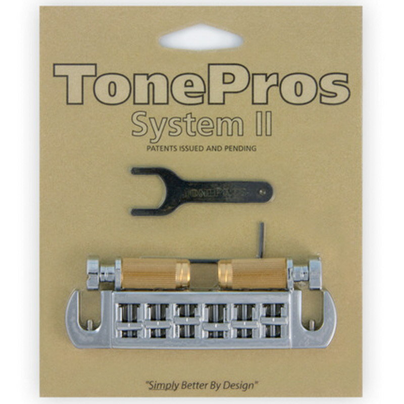 TonePros ブリッジ AVT2G-C クローム Wraparound Set w/SS1 Locking Studs for Gibson