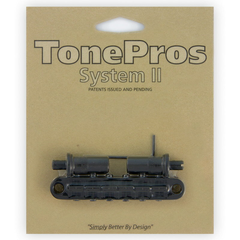 TonePros ブリッジ T3BT-B ブラック Metric Tuneomatic (large posts, notched saddles)