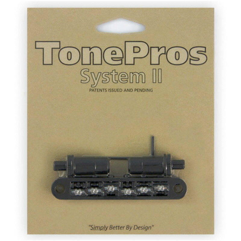 TonePros ブリッジ TPFR-B ブラック Metric Tuneomatic (large posts, Roller saddles)