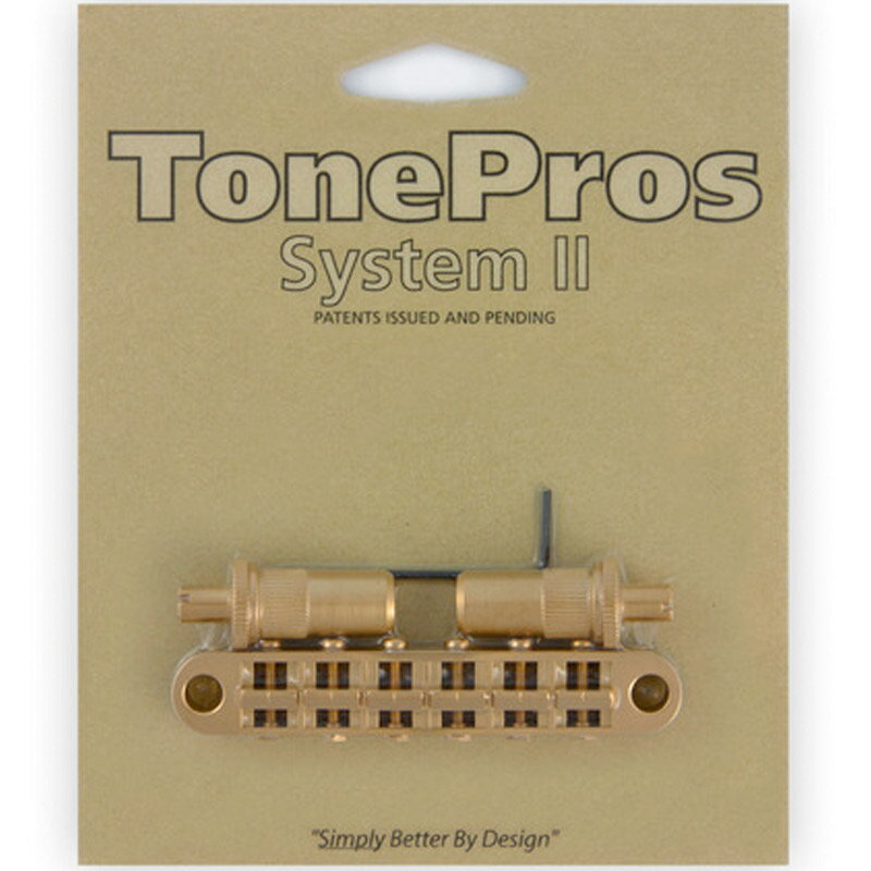 TonePros ブリッジ T3BT-SG サテンゴールド Metric Tuneomatic (large posts, notched saddles)