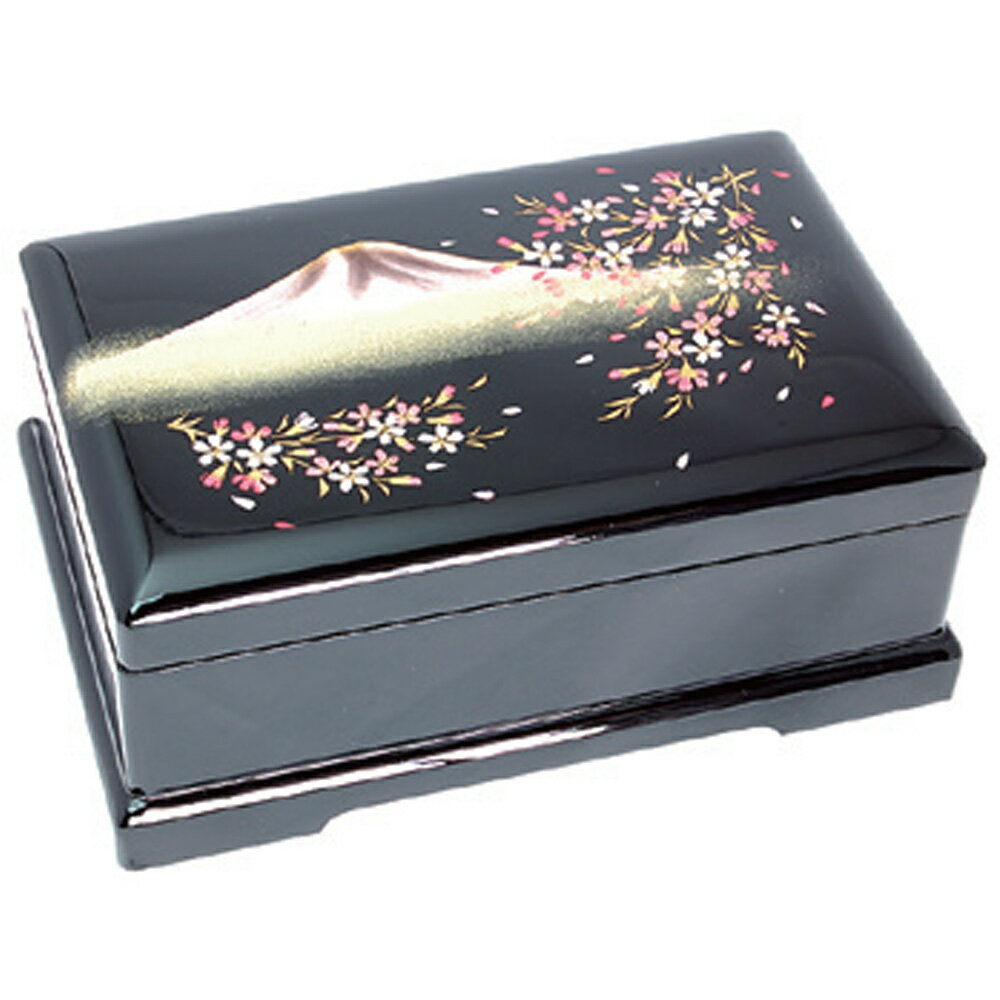 【心を込めて、ラッピング対応】会津塗宝石箱オルゴール 富士に桜 ~荒城の月~ ニデックインスツルメンツ オルゴール