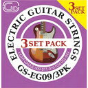 【ポイントUPセール中!】【3セットパック弦】ジッド エレキギター弦 ライト GS-EG09/3PK LIGHT GAUGE