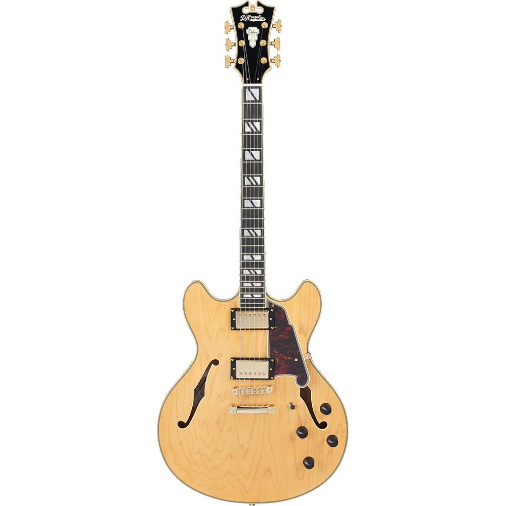 Deluxe DC Satin Honeyは、オリジナルの16インチ(406.4mm)幅、1.75インチ(44.45mm)厚のダブル・カッタウェイ・シェイプにセンター・ブロック構造をもったセミホロー・ボディーのモデルです。