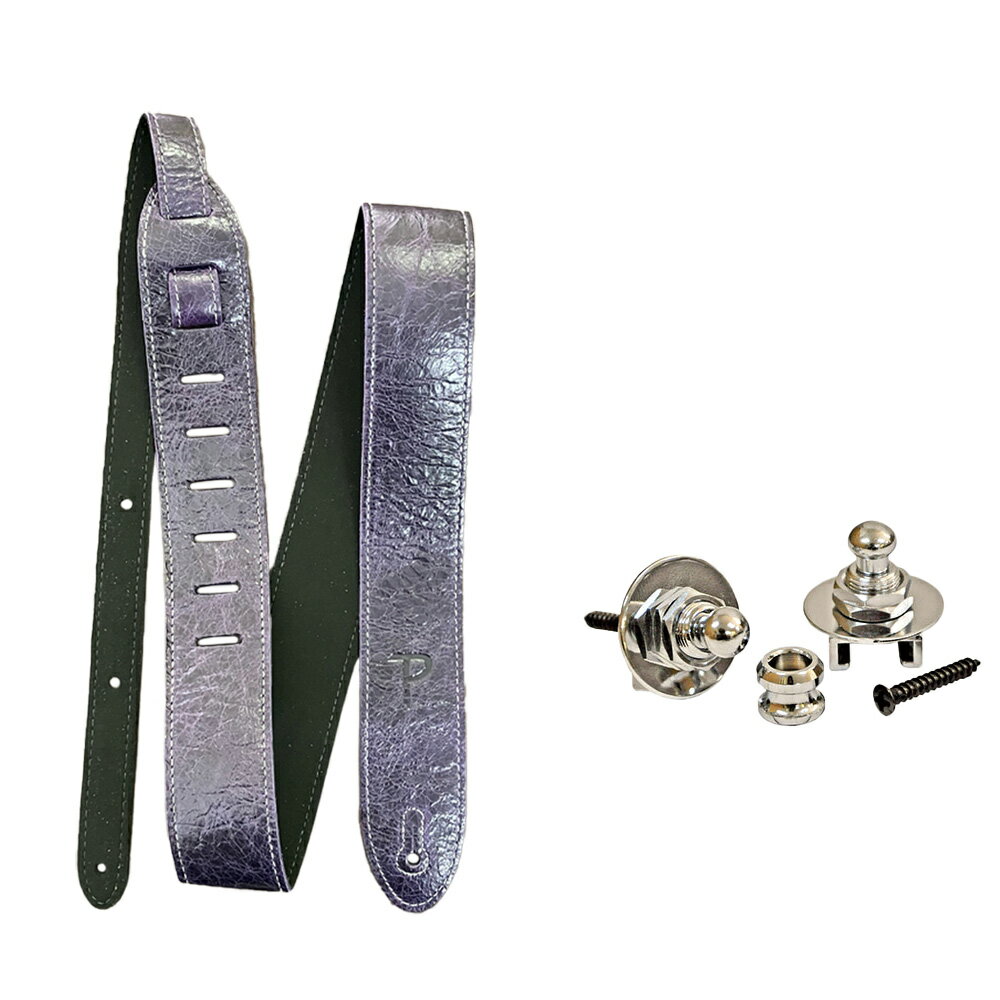 【4月30日までポイント5倍！】Perri's ペリーズ ストラップ 2インチ パープル ストラップロック セット BM2-ASST Purple + PSL-7C Chrome