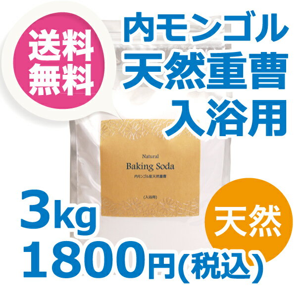 内モンゴル産 天然重曹 3kgパック （入浴剤原料） 計量スプーン付き 【送料無料】 エプソム...