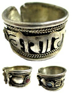 エスニックリング指輪ネパール製梵字リングエスニックアクセサリー