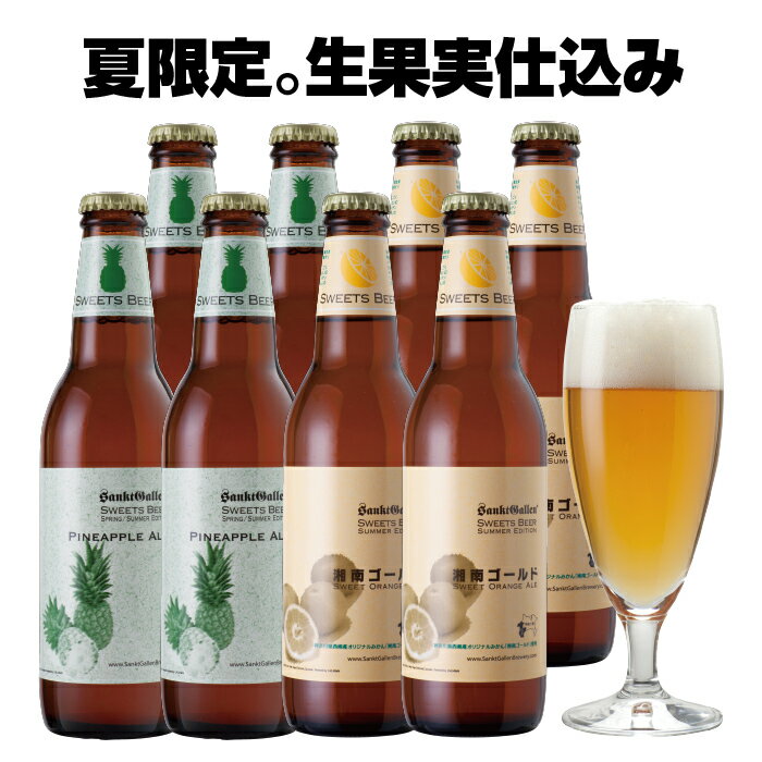 名入れビール フルーツビール 2種8本 飲み比べセット 湘南ゴールド ＆ パイナップル クラフトビール 神奈川 地ビール 詰め合わせ おしゃれ フルーティー ご当地ビール 酒 ギフト 夏限定【本州送料無料｜あす楽】出産内祝い・結婚内祝い のし名入れ、父の日ギフト・誕生日プレゼント対応