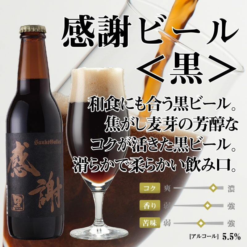 グラス 付 クラフトビール 飲み比べセット 感謝ビール入 6種 地ビール 詰め合わせ ＜IPA、黒ビール入 おしゃれ お酒ギフト＞【本州送料無料】サンクトガーレン【あす楽】誕生日プレゼント・母の日ギフト、出産内祝い・結婚内祝い・退職祝い・還暦祝い・入学 のし名入れ対応 3