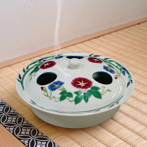 【有田焼　蚊やり(朝顔)】　おしゃれ　蚊やり　蓄光　光る　夏　蚊よけ　蚊取り線香　蚊取り線香ホルダ..