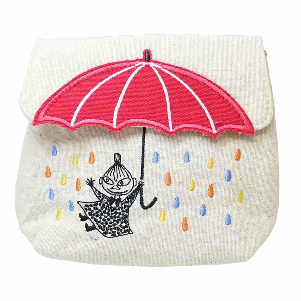 ムーミン 綿麻風生地 雨と傘 コスメポーチ Moomin リ