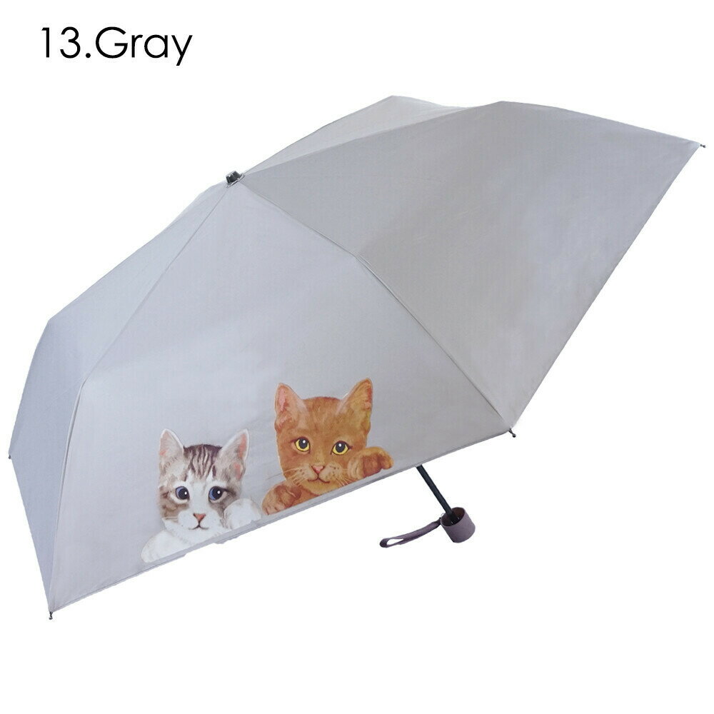 晴雨兼用 ちょこんと猫柄 折畳み傘 UVカット...の紹介画像2