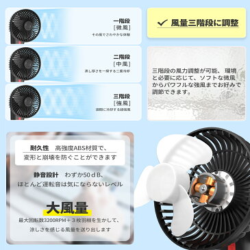 【在庫処分!年間最安!】KLOUDIC 携帯扇風機 卓上 ハンディファン 折り畳み 超クール ミニ扇風機 卓上扇風機 手持ち扇風機 USB扇風機 充電式 小型 静音 LEDライト付き 24h長時間連続使用 風速3段階調節 180度角度調整 バッテリー内蔵 オフィス キャンプ ブラック