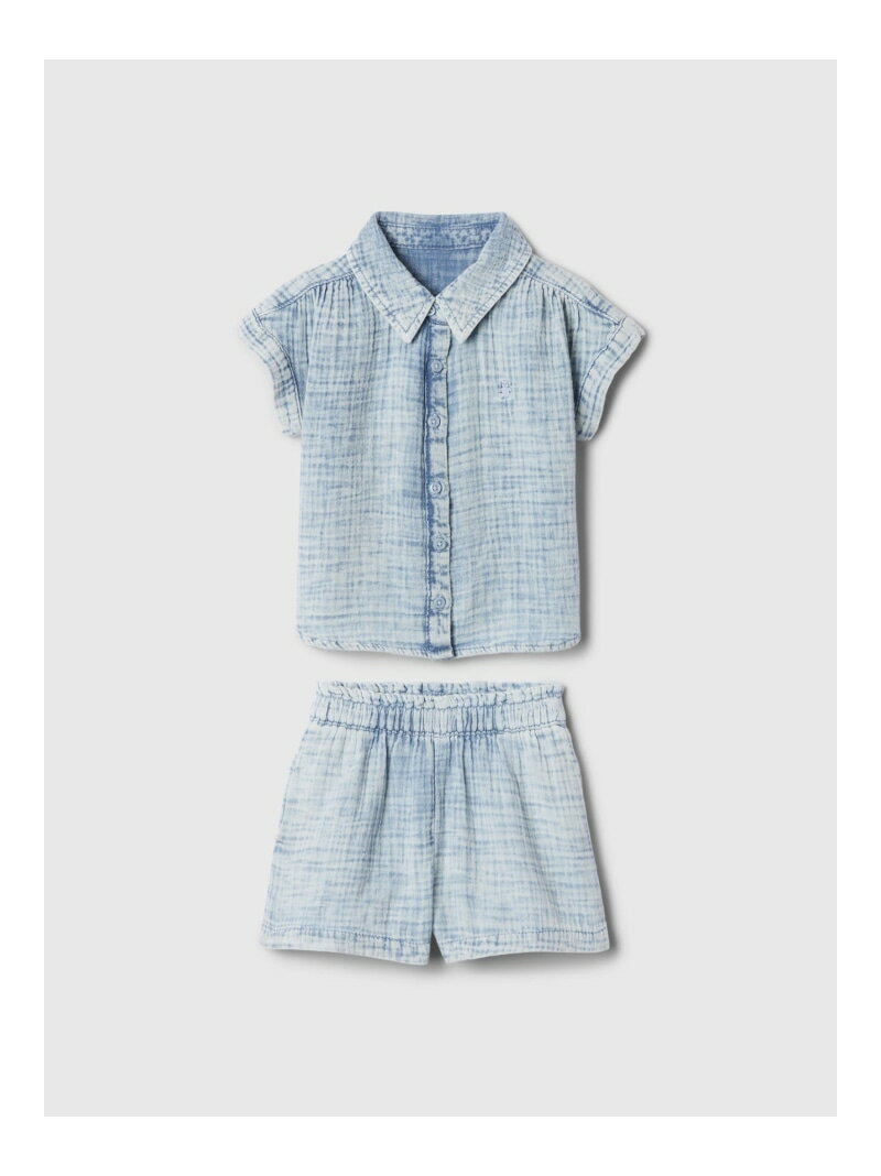 【SALE／40%OFF】(K)babyGap クリンクルガーゼ 2点セットアップ GAP ギャップ トップス シャツ・ブラウス ブルー【RBA_E】【送料無料】[Rakuten Fashion]