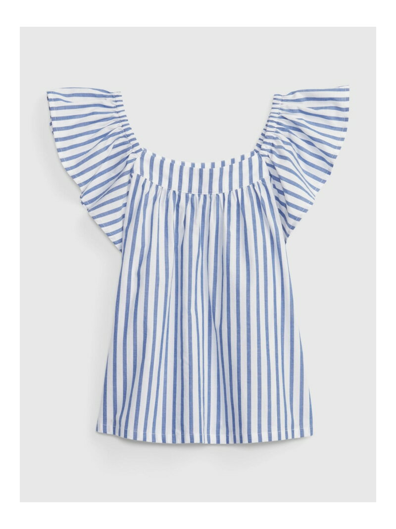 【SALE／80%OFF】(K)フラッタースリーブ トップス (キッズ) GAP ギャップ トップス カットソー・Tシャツ ホワイト ブルー【RBA_E】[Rakuten Fashion]