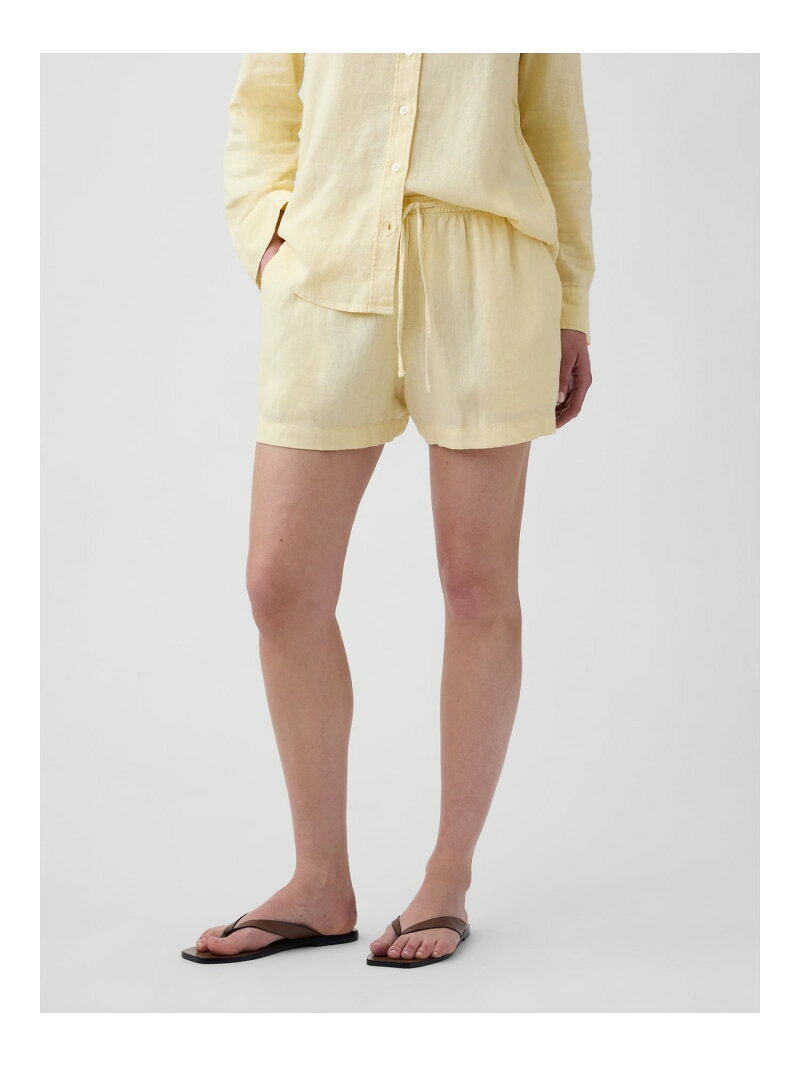 【SALE／78%OFF】(W)4インチ プルオン リネンブレンド ショートパンツ GAP ギャップ パンツ その他のパンツ ブラック ピンク グリーン イエロー レッド【RBA_E】[Rakuten Fashion]