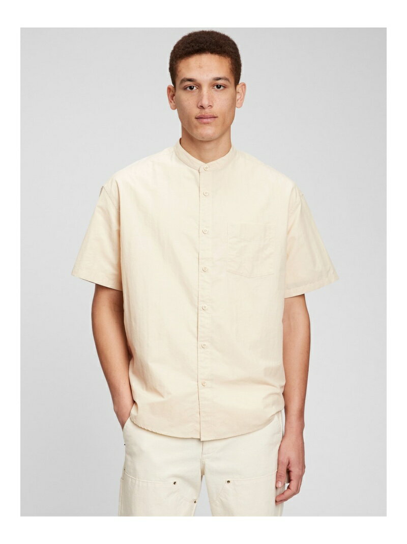 【SALE／66%OFF】(U)バンドカラー フロントボタン シャツ GAP ギャップ トップス シャツ・ブラウス ベージュ ブラック【RBA_E】[Rakuten Fashion]のサムネイル