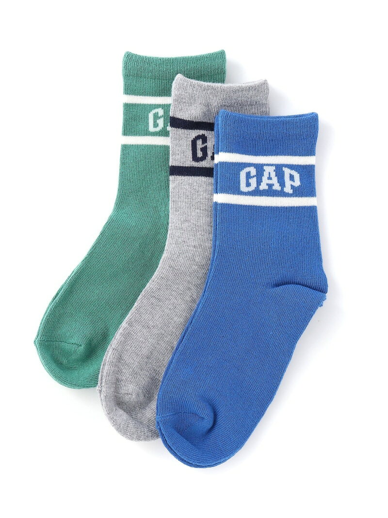 【SALE／30%OFF】(K)GAPロゴ クルーソックス 3足セット (キッズ) GAP ギャップ 靴...