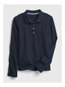 オーガニックコットン ユニフォーム ポロシャツ (キッズ) GAP ギャップ トップス ポロシャツ ネイビー ホワイト