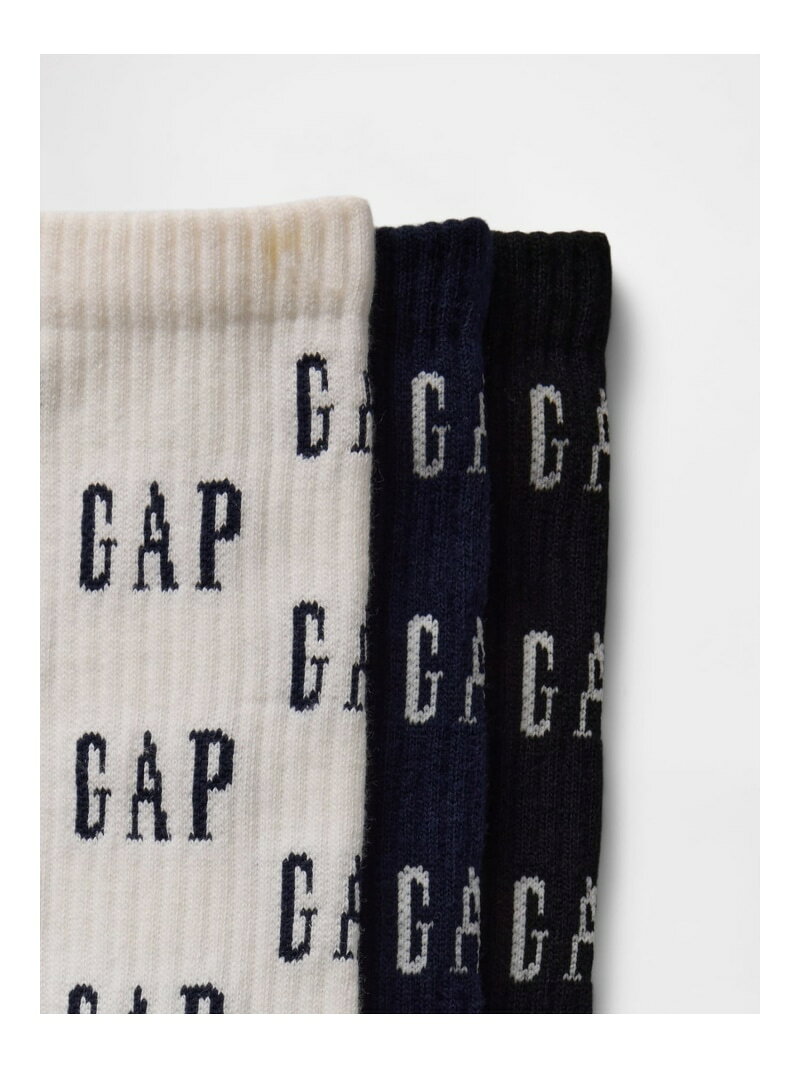 【SALE／49%OFF】(M)GAPロゴ クルーソックス 3足セット GAP ギャップ 靴下・レッグ...