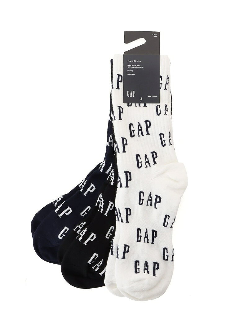 【SALE／49%OFF】(M)GAPロゴ クルーソックス 3足セット GAP ギャップ 靴下・レッグ...