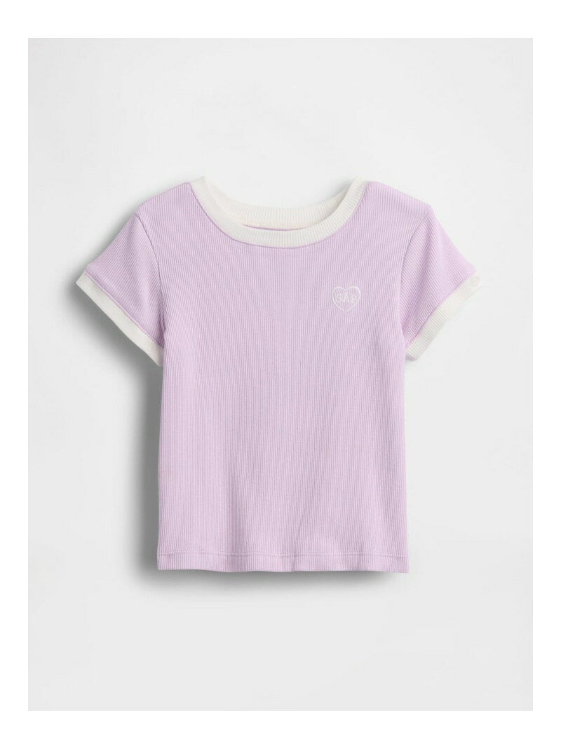 (K)babyGap GAPロゴ リブ リンガーTシャツ GAP ギャップ トップス カットソー・Tシャツ ブラック パープル ホワイト ピンク[Rakuten Fashion]