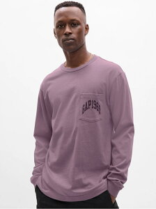 (U)GAP1969アーチロゴ ポケットTシャツ(ユニセックス) GAP ギャップ トップス カットソー・Tシャツ パープル ブルー ホワイト グレー ブラック【送料無料】[Rakuten Fashion]