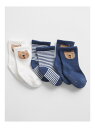 (K)3足セット ブラナンベア クルーソックス (ベビー) GAP ギャップ 靴下 レッグウェア 靴下 ブルー ベージュ グレー ピンク Rakuten Fashion