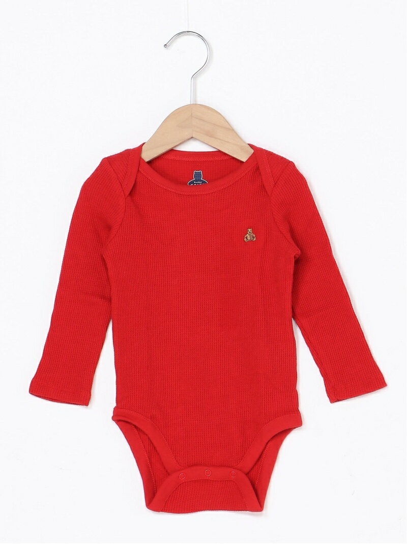 【SALE／57%OFF】(K)オーガニックコットン100% ブラナンフェイバリット ワッフルニット ボディシャツ (ベビー) GAP ギャップ マタニティウェア・ベビー用品 ロンパース・カバーオール レッド ネイビー【RBA_E】[Rakuten Fashion]のサムネイル