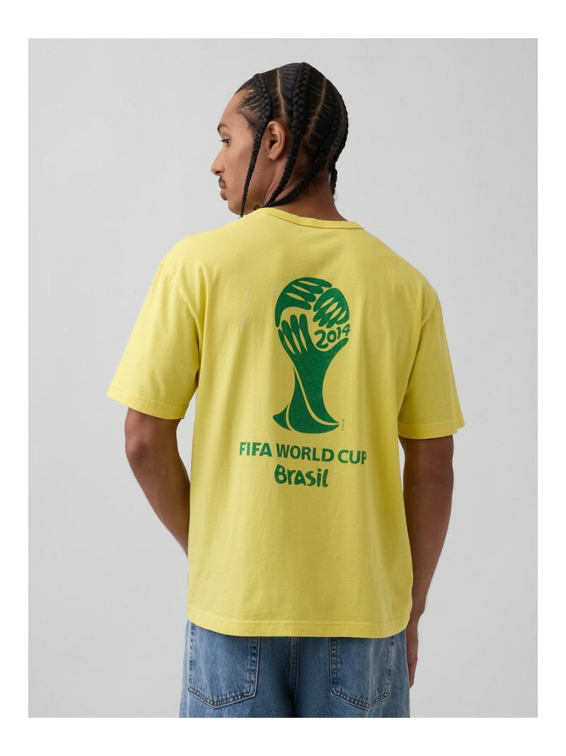 【SALE／77%OFF】(U)FIFA WORLD CUP(TM) リラックスフィット グラフィックTシャツ GAP ギャップ トップス カットソー・Tシャツ グレー ブラック イエロー ブルー ホワイト【RBA_E】[Rakuten Fashion]