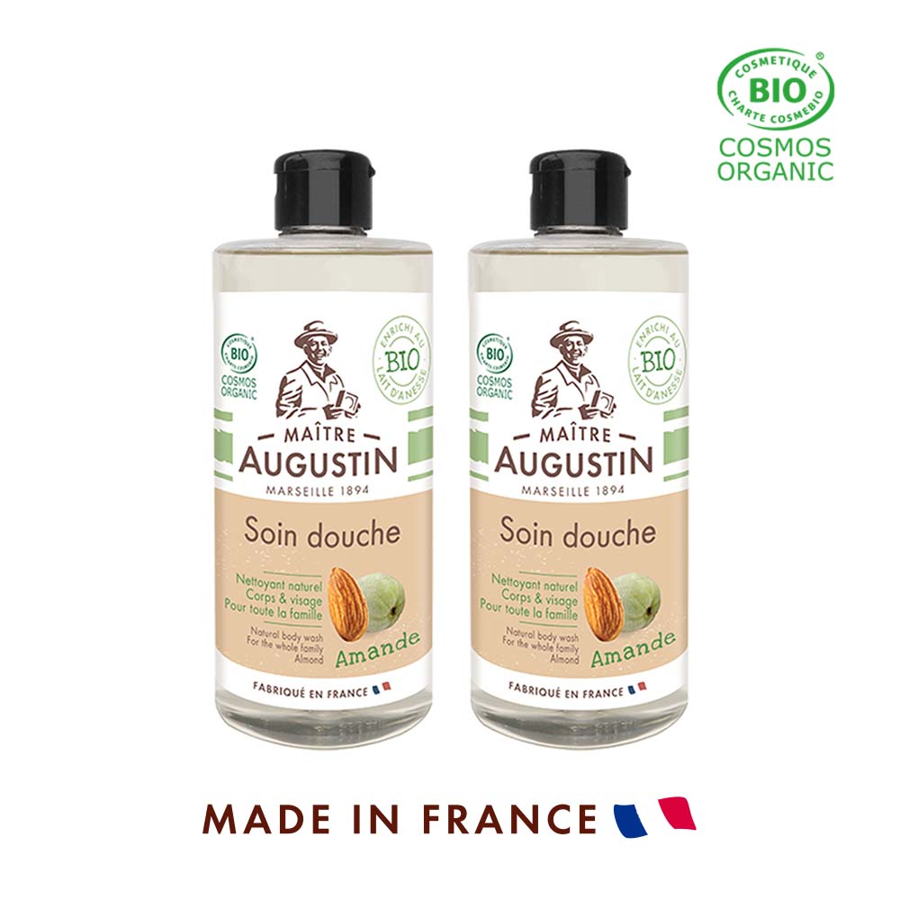 (お得な2本セット)MAITRE AUGUSTIN（メートル・オーガスティン）ヘア＆ボディウォッシュ・ビオ アーモンド 500mL オーガニックボディソープ