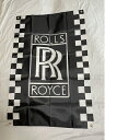 ガレージ系 特大フラッグ 「ロールスロイス・チェッカー」サイズ 約90cm×60cm タペストリー 片面プリント ポリエステル素材 ハトメ付き 部屋の壁や店舗装飾に 秘密基地 模様替え 男前インテリアにも◎