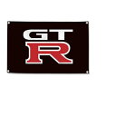 ガレージ系 特大フラッグ 「GT-R」サイズ 約90cm×60cm タペストリー 片面プリント ポリエステル素材 ハトメ付き 部屋の壁や店舗装飾に 秘密基地 模様替え 男前インテリアにも◎