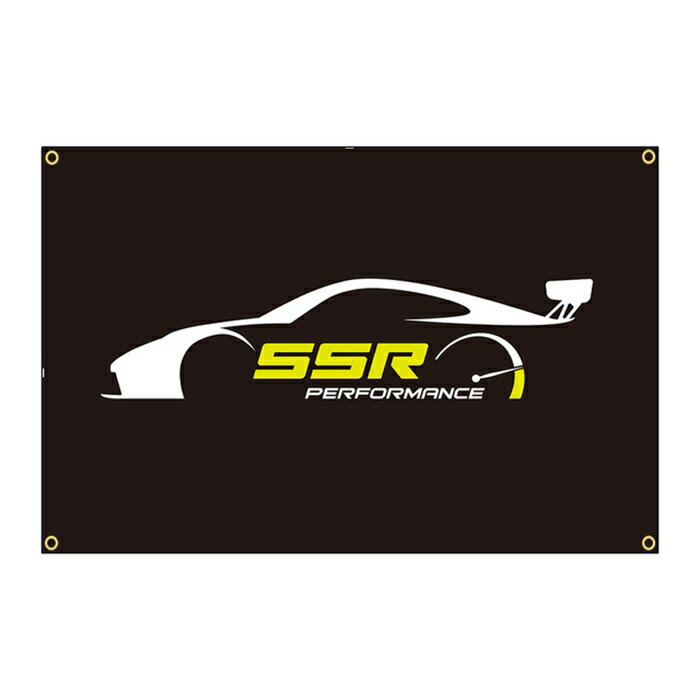 Rakuten - ガレージ系 特大フラッグ 「SSRパフォーマンス」サイズ 約150cm×90cm タペストリー 片面プリント ポリエステル素材 ハトメ付き 部屋の壁や店舗装飾に 秘密基地 模様替え 男前インテリアにも◎