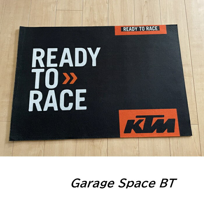玄関・ガレージマット「KTMレーシング」約60cm×40cm　表面は肌触りの良い素材　裏面はノンスリップ加工
