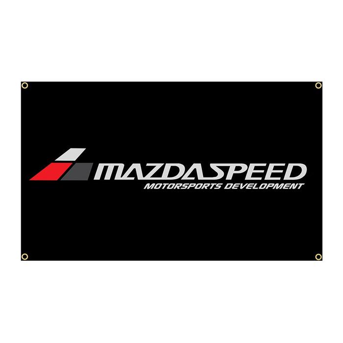 Rakuten - 特大フラッグ 「マツダ・スピード」サイズ 約150cm×90cm タペストリー 片面プリント ポリエステル素材 ハトメ付き 部屋の壁や店舗装飾に 秘密基地 模様替え 男前インテリアにも◎