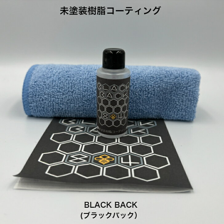 未塗装樹脂コーティング Black back（ブラックバック） 20ml（クロス付き） カーワックス 洗車 未塗装樹脂コーティング 色あせ 劣化 白化の予防に… 20ml×1個 （約3〜5回分）