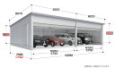 【東海地区 愛知・岐阜・三重 限定販売※一部地域を除く】イナバガレージ タフレージ WG-S6060・76MP シャッター 4台収納タイプ 一般型