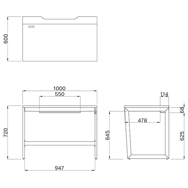 Lism1060 木製デスク W1000×D600×720mm 天板3色×ブラック脚 コンセント付き [リスムシリーズ] RFFLD-1060-BL パソコンデスク【事業所様お届け 限定商品】 [3]