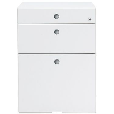 樂天商城 - Garage fantoni MEデスク用キャビネット 3段 白 W420×D570 ME-046W3 414060 木製ワゴン サイドキャビネット オフィスデスク イタリア製