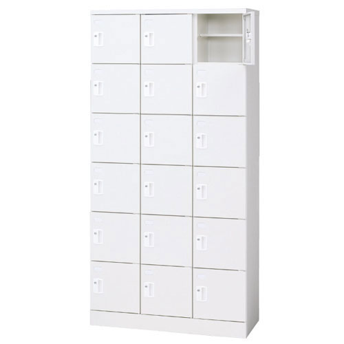 シューズボックス 18人用（3列6段） シリンダー錠 SB-TH36S W4 16911 スクールロッカー オフィスロッカー PLUS