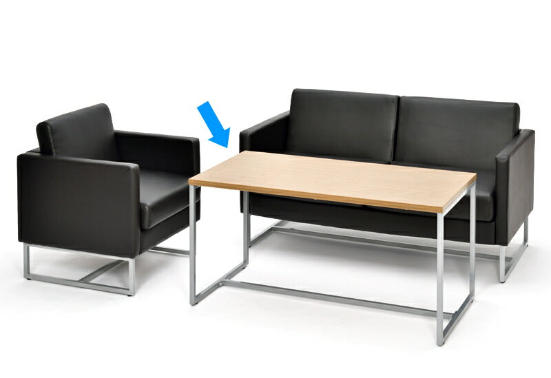 ループ脚応接テーブル W1100×D550 ウォルナット ハイ GZLPTH-1155DM 応接 センターテーブル 新しい高さ ローテーブル【個人様お届け可能商品】 [3]