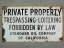 ơ PRIVATE PROPERTY vintage sign ɡ