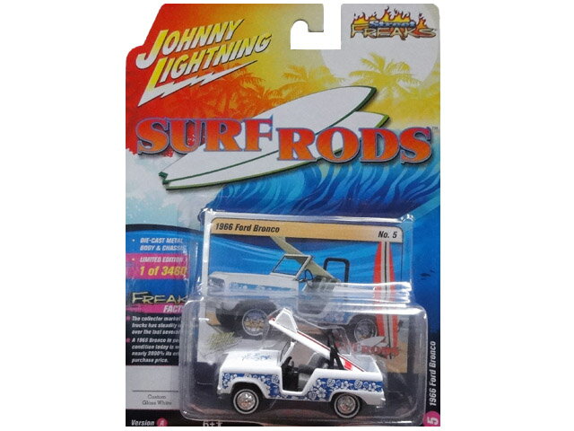JOHNNY LIGHTNING SURF RODS 1966 Ford Bronco@Custom Gloss White Wj[CgjO@~jJ[