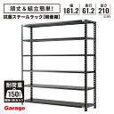 抗菌 スチールラック 軽量棚 6段 高さ210cm 幅181.2cm 奥行61.2cm(国産 オープンラック 軽量ラック 頑丈 黒 ブラック ラック スチール棚 おしゃれ 日本製 業務用 リビング 本棚 ABラック 什器 店舗 倉庫 オフィス)